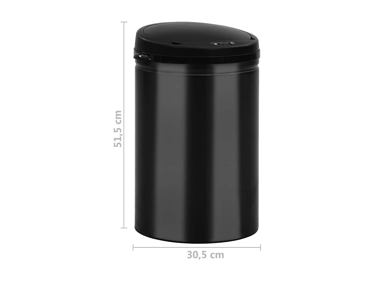 Poubelle à capteur automatique noire 30.5 x 30.5 x 51.5 cm 02_0006075