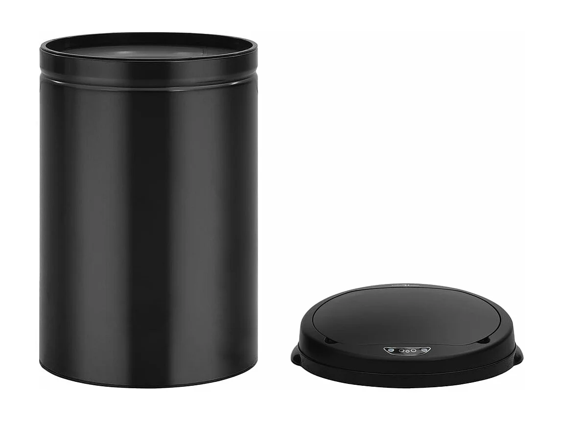 Lixeira com sensor automático 30 litros aço carbono preto 02_0006075