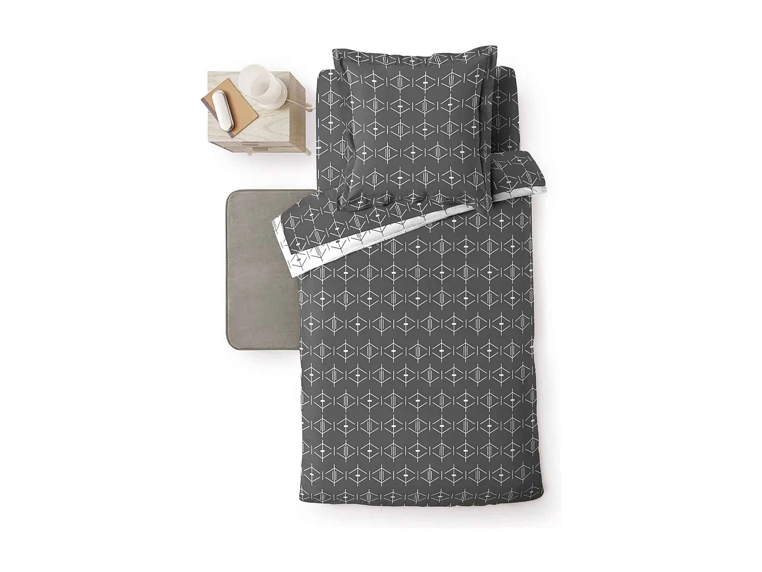 Housse de Couette "Aristide" 140x200cm Anthracite