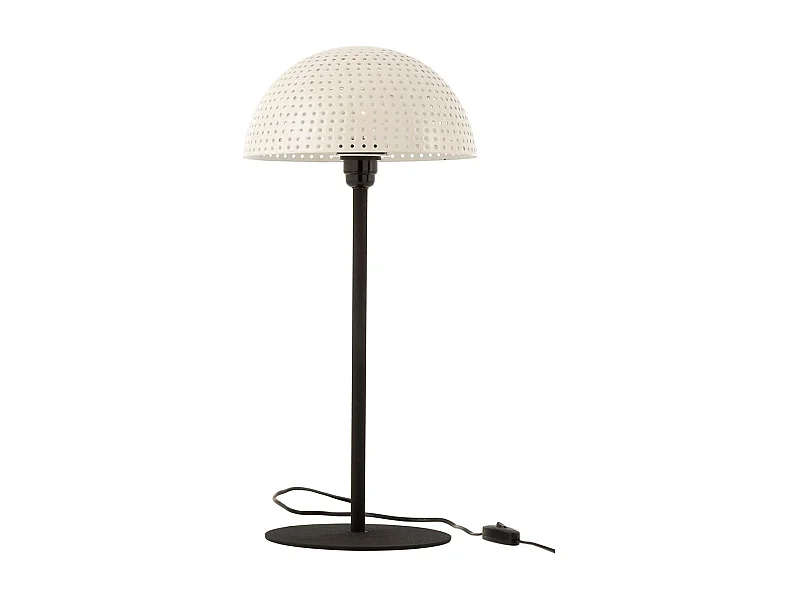 Lampe à Poser "Champignon Brillant" 59cm Blanc