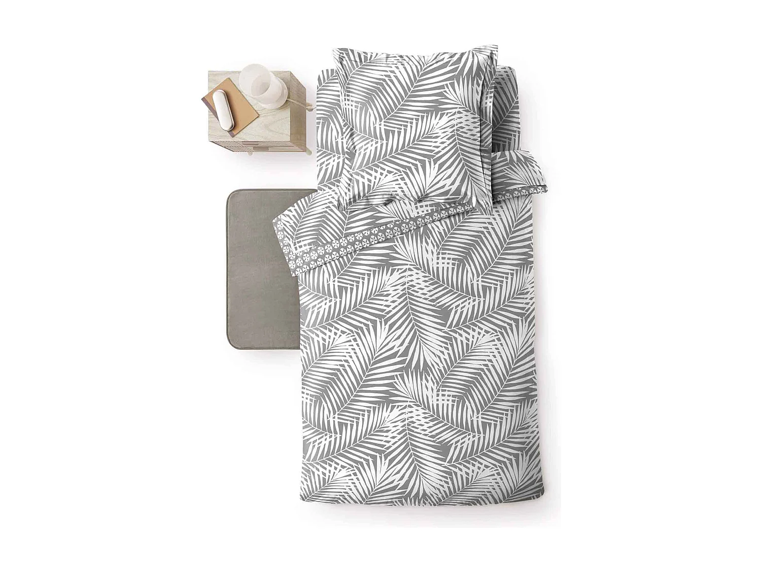 Housse de Couette "Botania" 140x200cm Gris