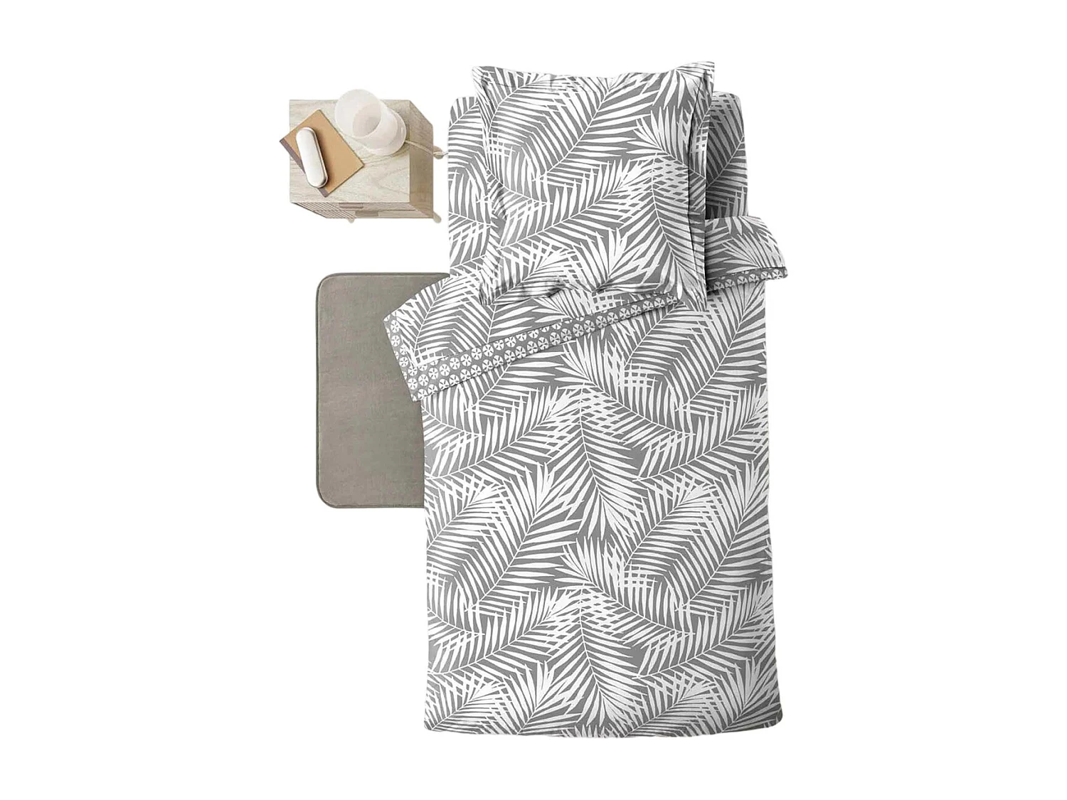 Housse de Couette "Botania" 140x200cm Gris