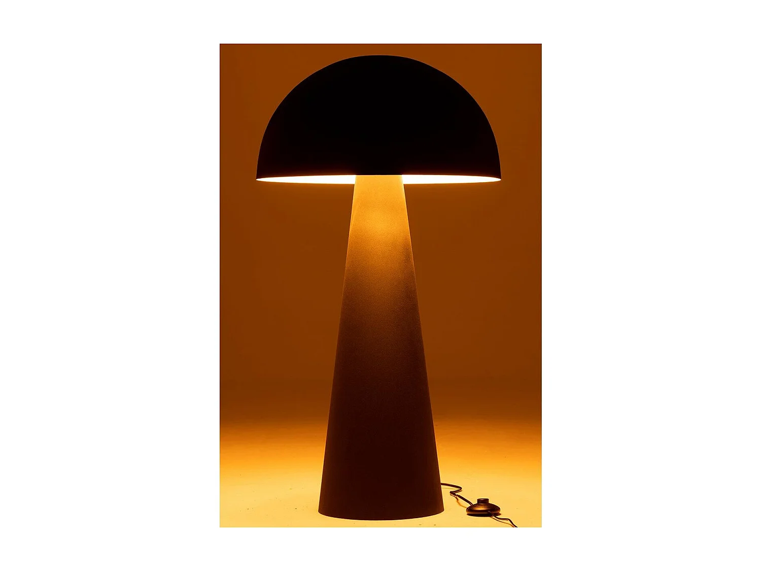 Lampadaire Design "Champignon" 95cm Noir Mat