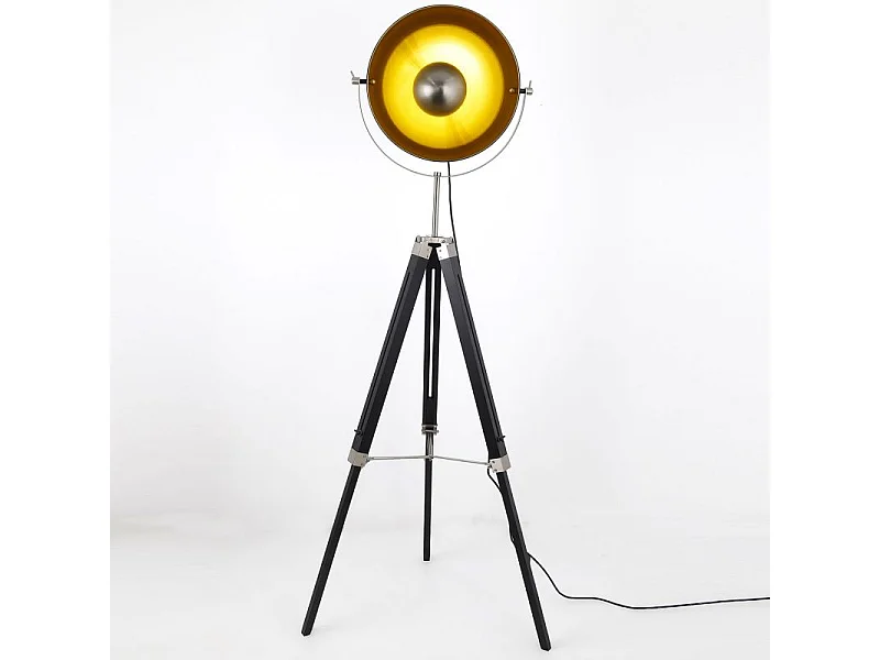 Lampadaire Design "Ollon" 150cm Noir & Or