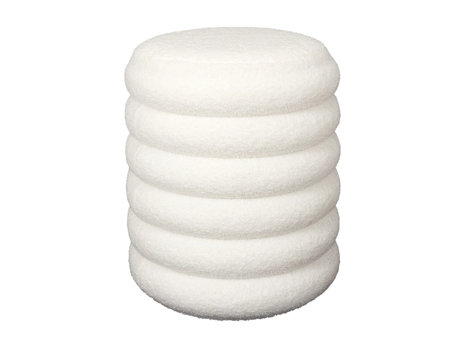 Pouf Rangement Bouclette Freya Blanc