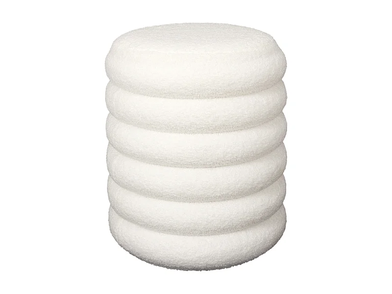 Pouf Rangement Bouclette Freya Blanc