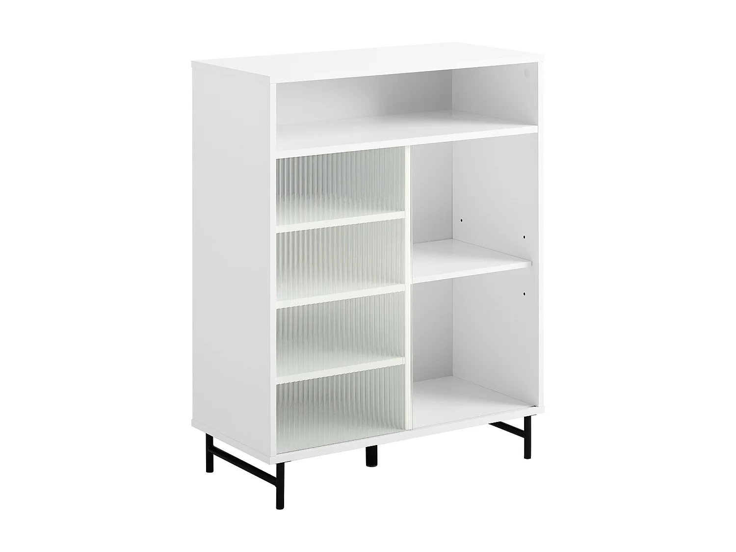 Buy Gangkast, Schoenenkast, Opbergkast, Bijzetkast, Dressoir met Glazen Schuifdeur, Schoenenkist, Zijkast - Wit, 70 x 34 x 90 cm, FSB61-W