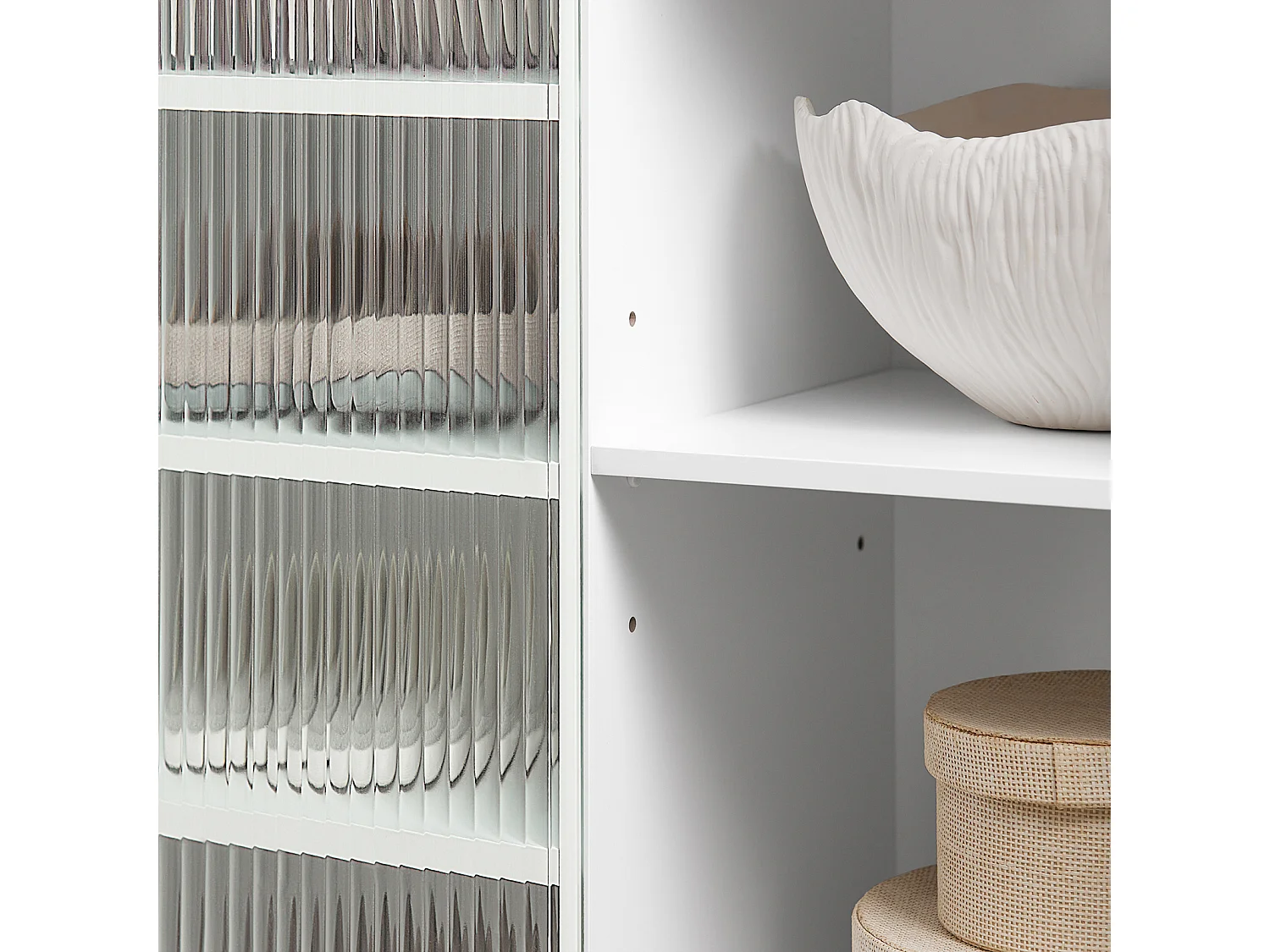 Buy Gangkast, Schoenenkast, Opbergkast, Bijzetkast, Dressoir met Glazen Schuifdeur, Schoenenkist, Zijkast - Wit, 70 x 34 x 90 cm, FSB61-W