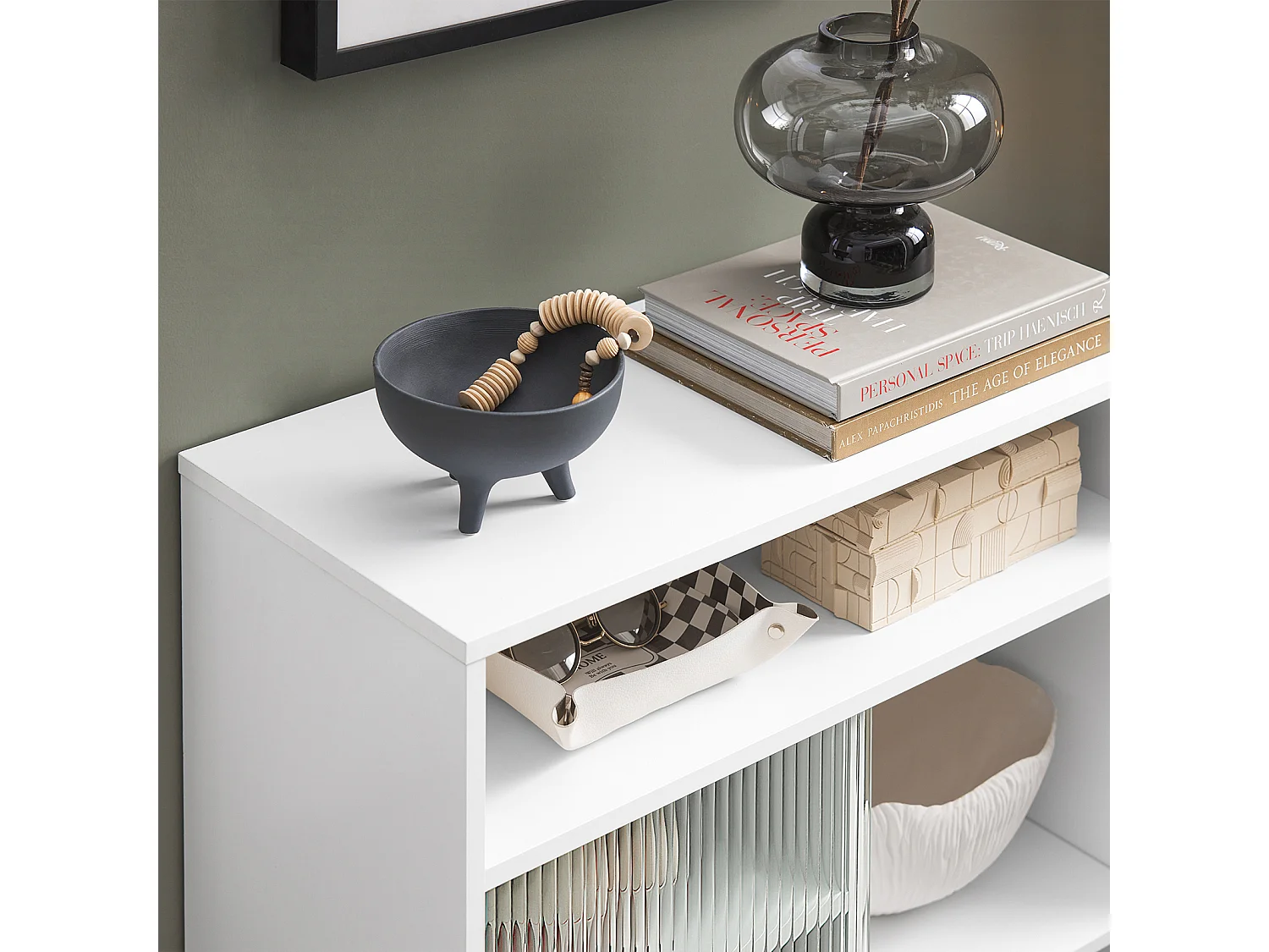 SoBuy Meuble d'entrée, Meuble de Rangement, Buffet avec Porte Coulissante en Verre, Commode à Chaussures, Blanc, 70 x 34 x 90 cm, FSB61-W