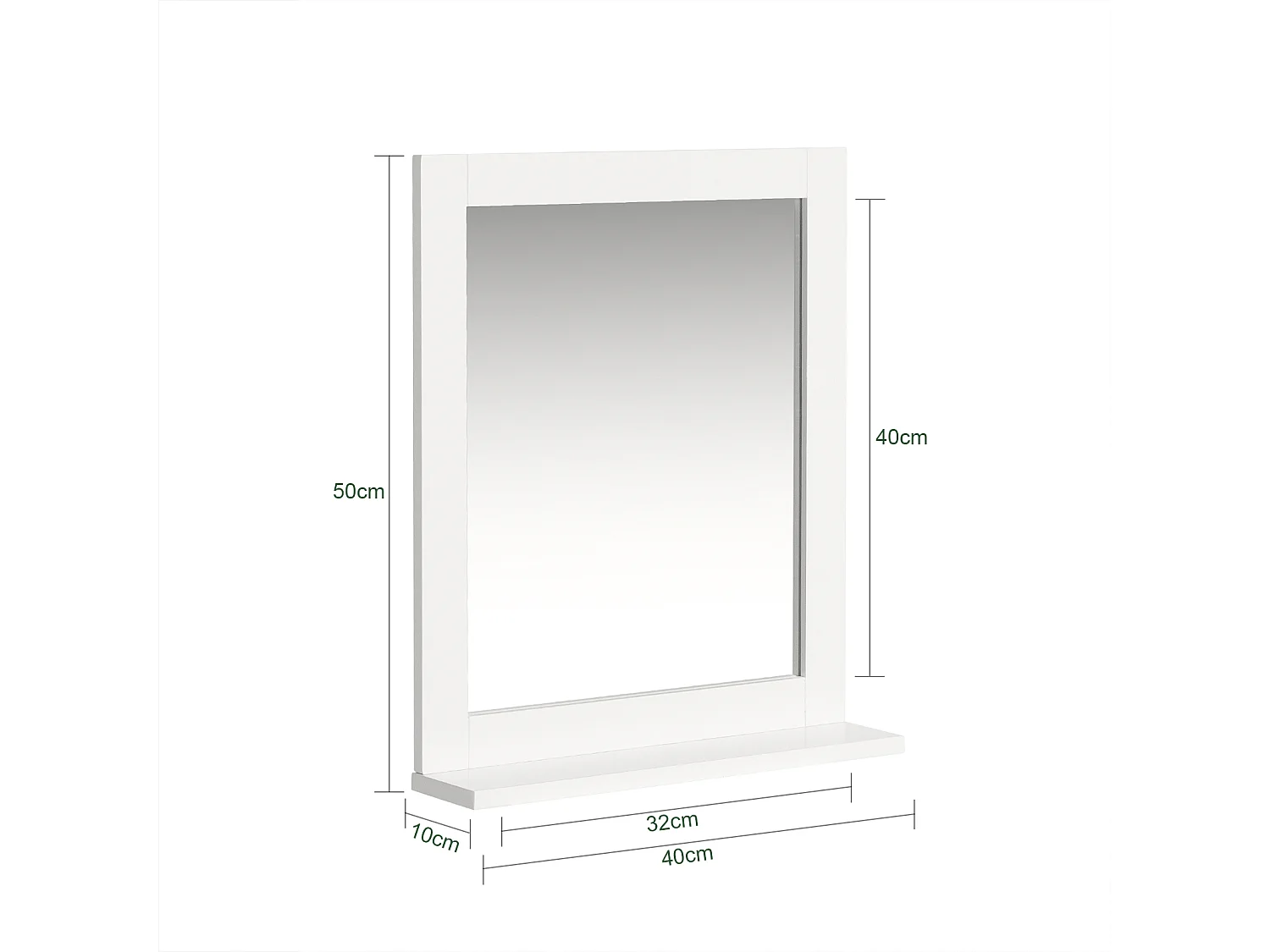 SoBuy Specchio Bagno Specchio Da Parete Mensola Bagno Bianco A Muro Bianco FRG129-W