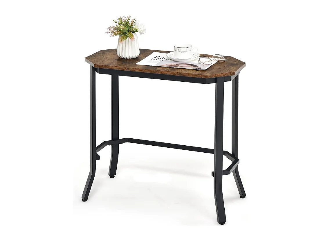 Table d'appoint industrielle, 64 x 32 x 61,5 cm, bout de canapé avec structure en acier stable