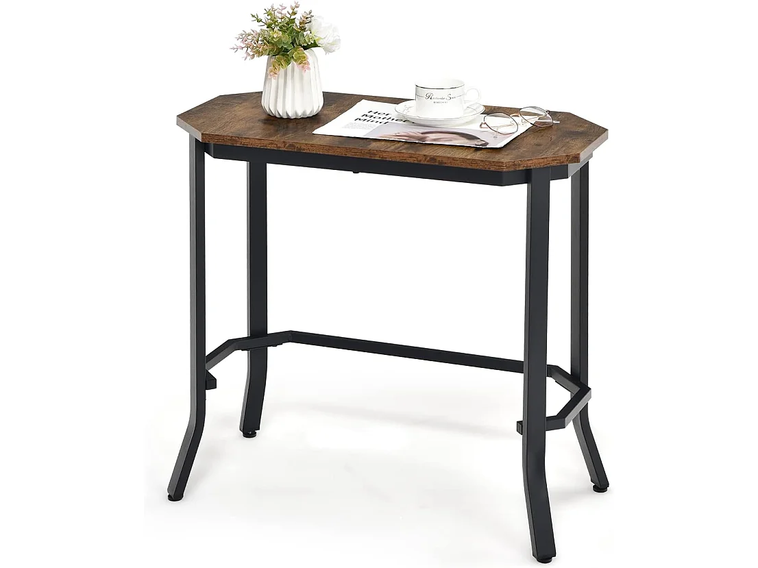 Table d'appoint industrielle, 64 x 32 x 61,5 cm, bout de canapé avec structure en acier stable