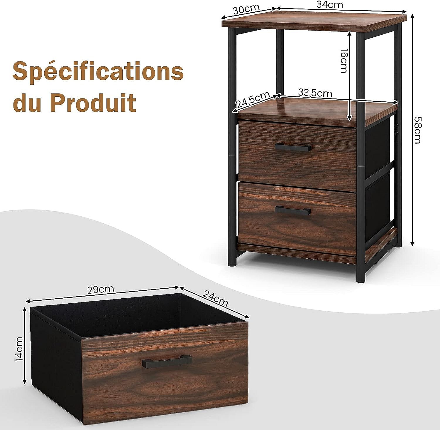 Table d'appoint casier industriel