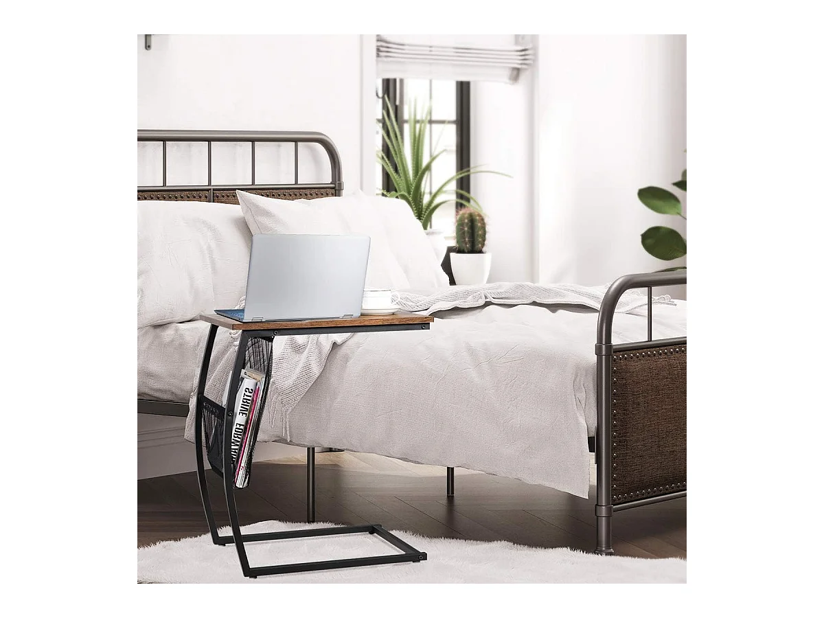 Table d'appoint de style industriel moderne cadre en métal 52 x 35 x 63 cm pour salon, chambre