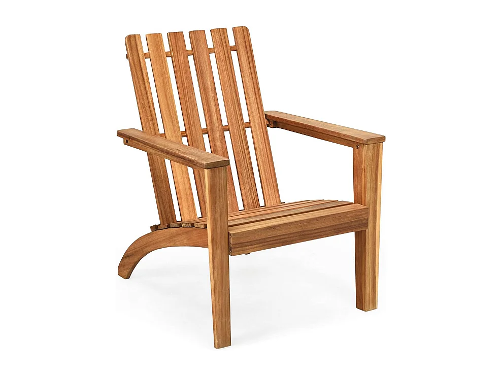 Chaise de Jardin/Adirondack en Acacia Certifié FSC Résistant aux Intempéries Charge 160 Kg Salon Terrasse Balcon Naturel