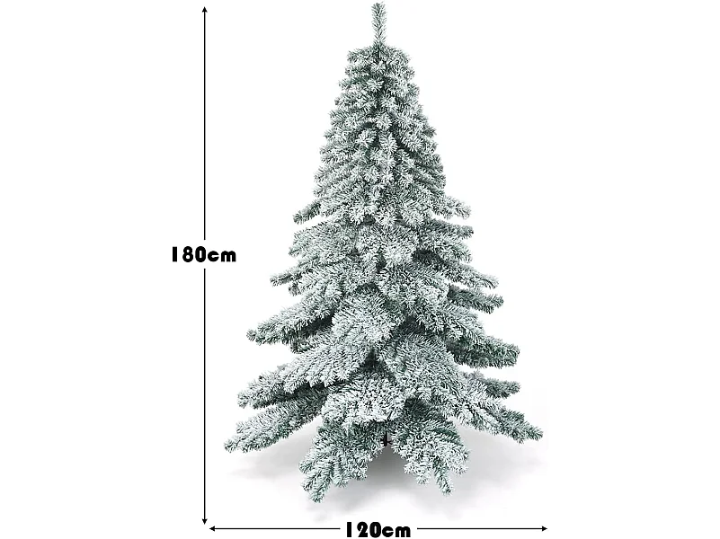 Arbre de noël artificiel à flocons de neige 180cm avec charnières,support métallique pliable non lumineux décoration de fête