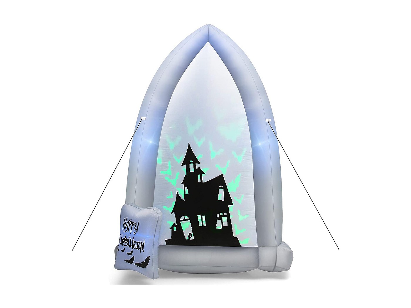 Décoration Gonflable Halloween 180cm Citrouille Araignée Crâne Fantôme - Lumières LED Extérieur