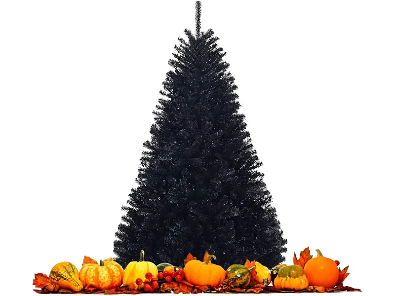 Sapin de noël artificiel 180cm aiguilles en pvc avec support en métal pliable 1036 pointes de branche décoration de vacances