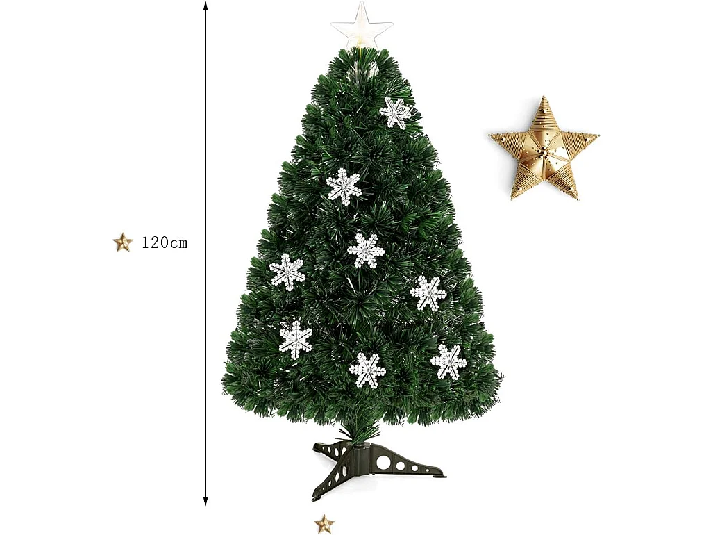 Sapin de noël arbre de noël artificiel avec lumières led flocon de neige et pied matériau pvc pour décoration de noël 120cm