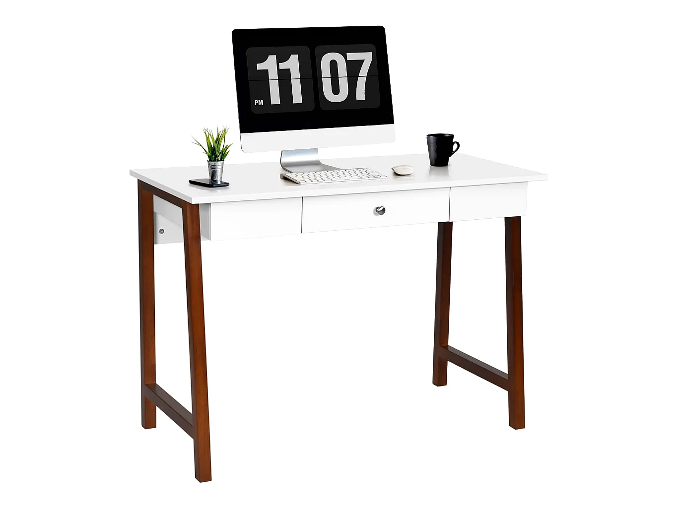 Bureau Informatique 103 x 50 x 76,5CM Table en Bois avec Grand Plan de Travail , Tiroir Charge 54KG Moderne