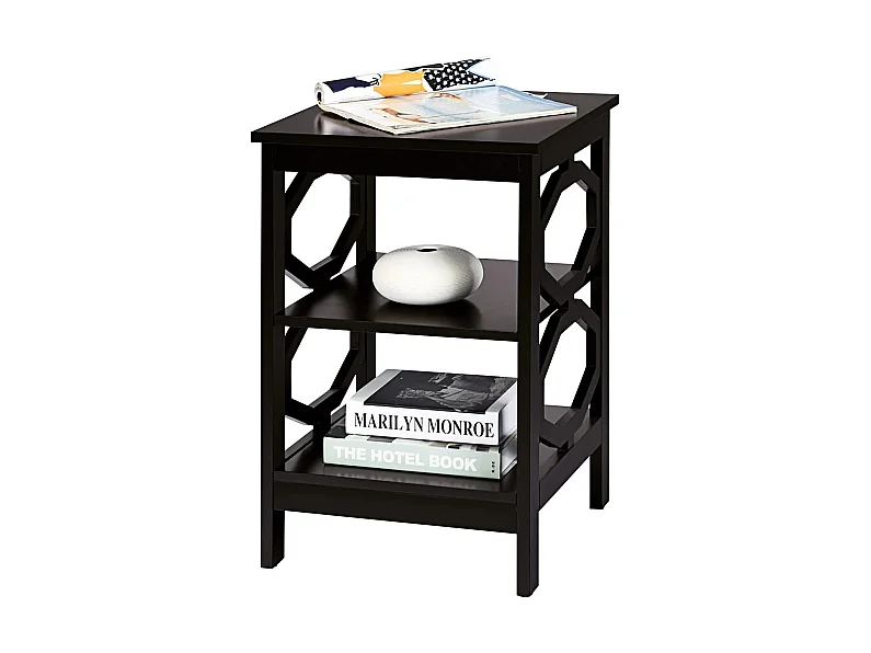 Table de Chevet à 3 Niveaux, Table d'Appoint Chevet, Table Basse Simple et Contemporain, pour Chambre, Salon 40x40x61cm, Brun