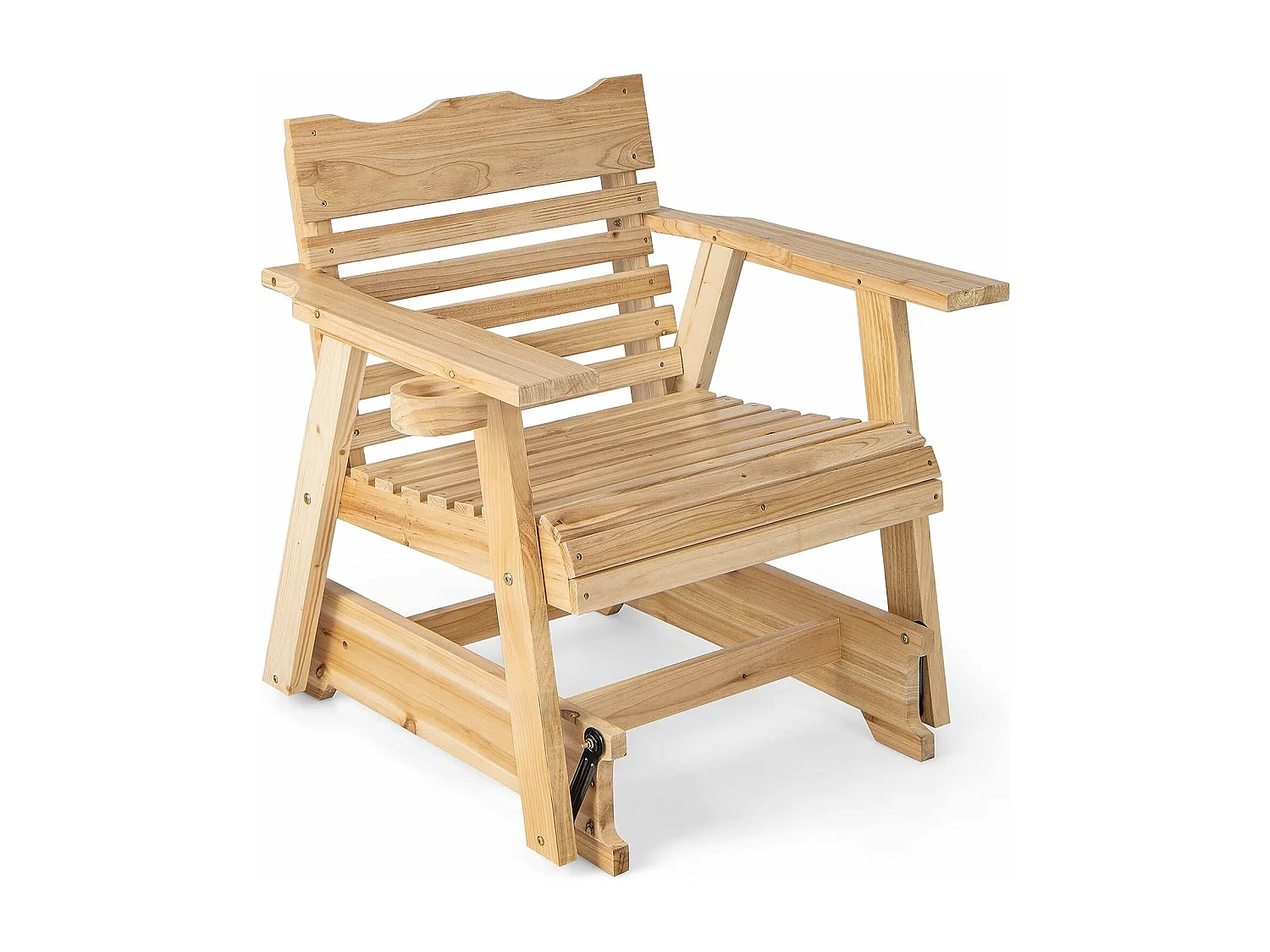 Fauteuil à Bascule de Jardin en Bois de Sapin, 80x81x87cm