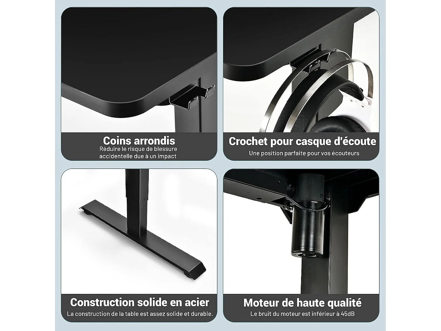 Bureau Assis-Debout Électrique, Bureau Réglable en Hauteur à 2 Niveaux avec Roues, 2 Plateaux de Table 120 x 68 cm et Réglage de la Mémoire, Charge Max 80KG (Noir)