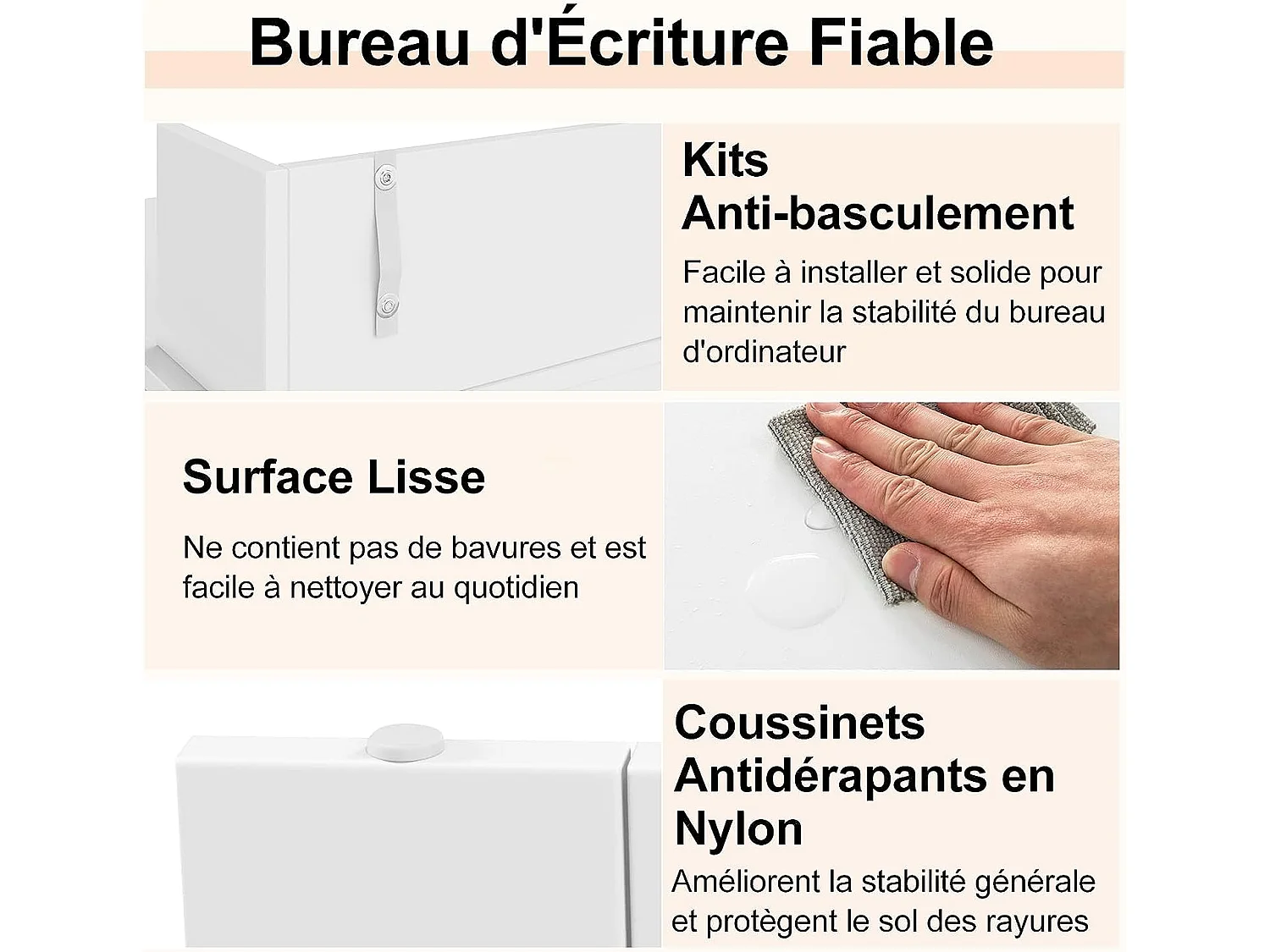 Computerbureau, computerbureau met 10 open opbergvakken en monitorplank, voor slaapkamer, studio, 120 x 54 x 90 cm, wit