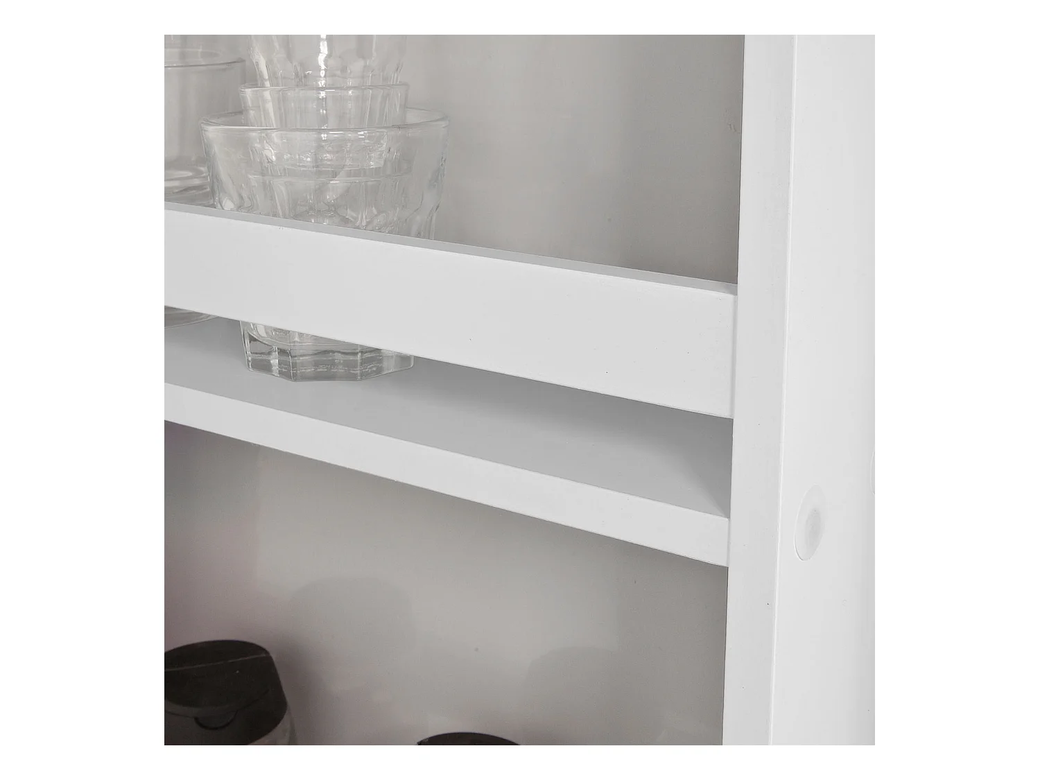 Étagère à suspendre pour réfrigérateur avec ventouses Étagère à épices en bois - 3 étagères et 5 crochets - Blanc FRG150-W SoBuy