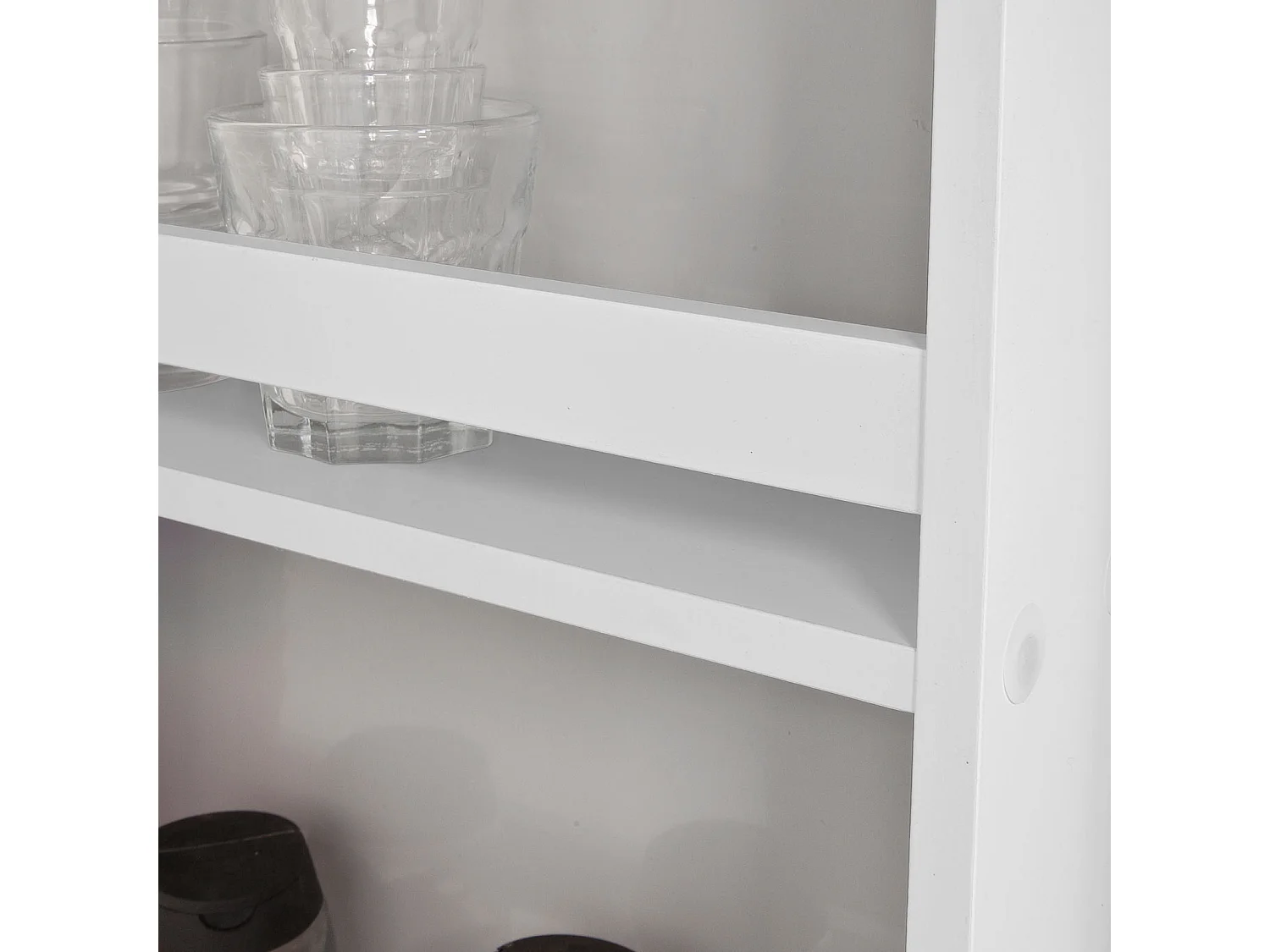 Étagère à suspendre pour réfrigérateur avec ventouses Étagère à épices en bois - 3 étagères et 5 crochets - Blanc FRG150-W SoBuy