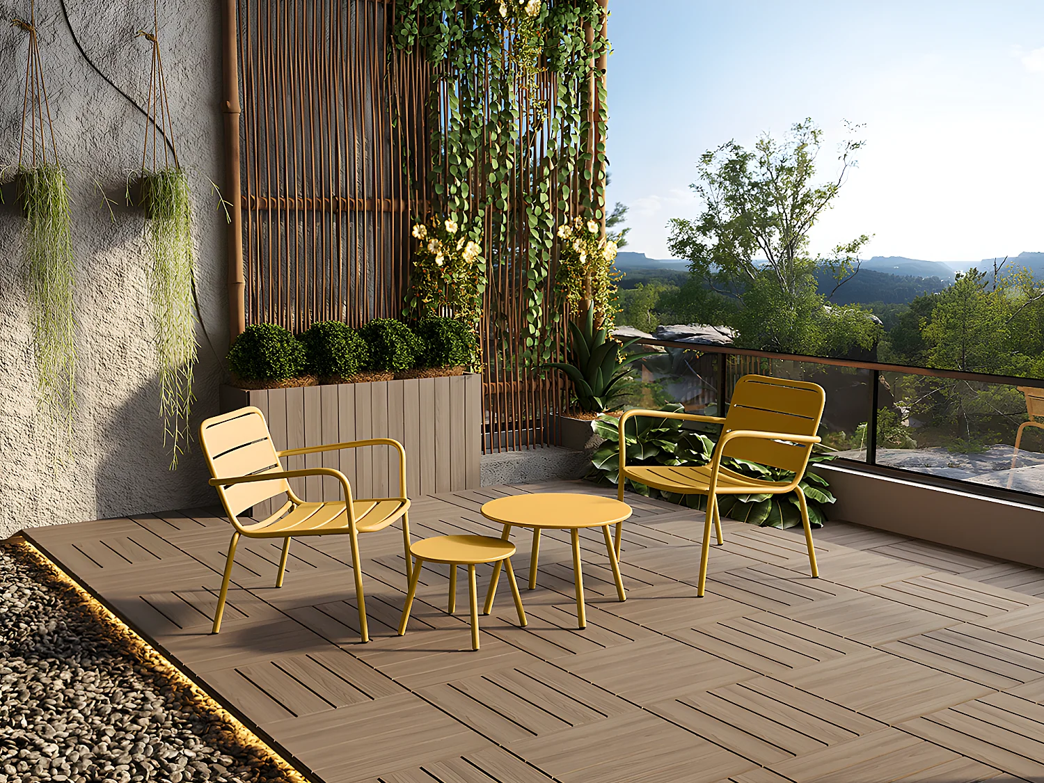 Lage tuinfauteuil van metaal - Mosterdgeel - MIRMANDE van MYLIA