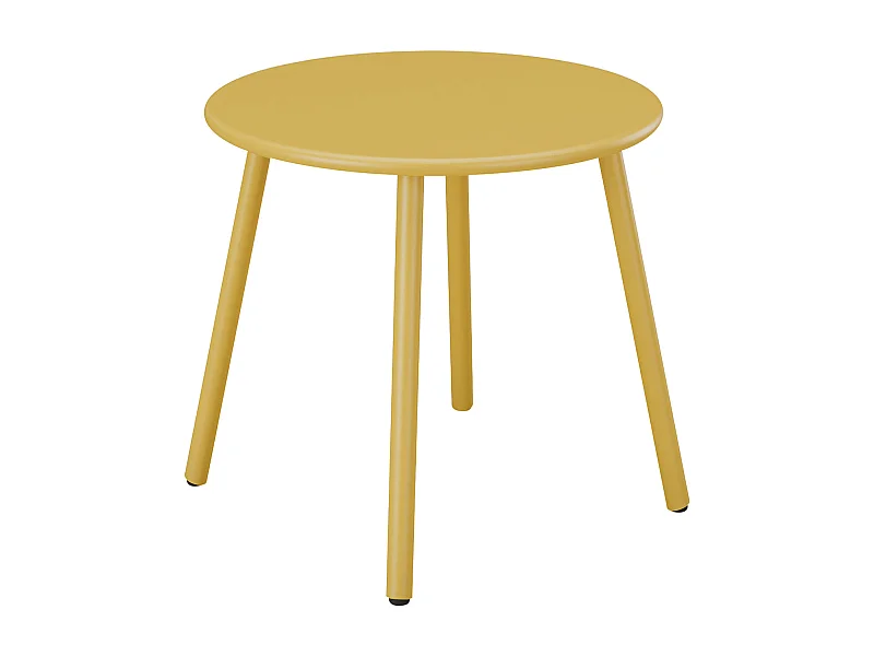 Table d'appoint de jardin en métal ronde - Jaune moutarde - MIRMANDE de MYLIA