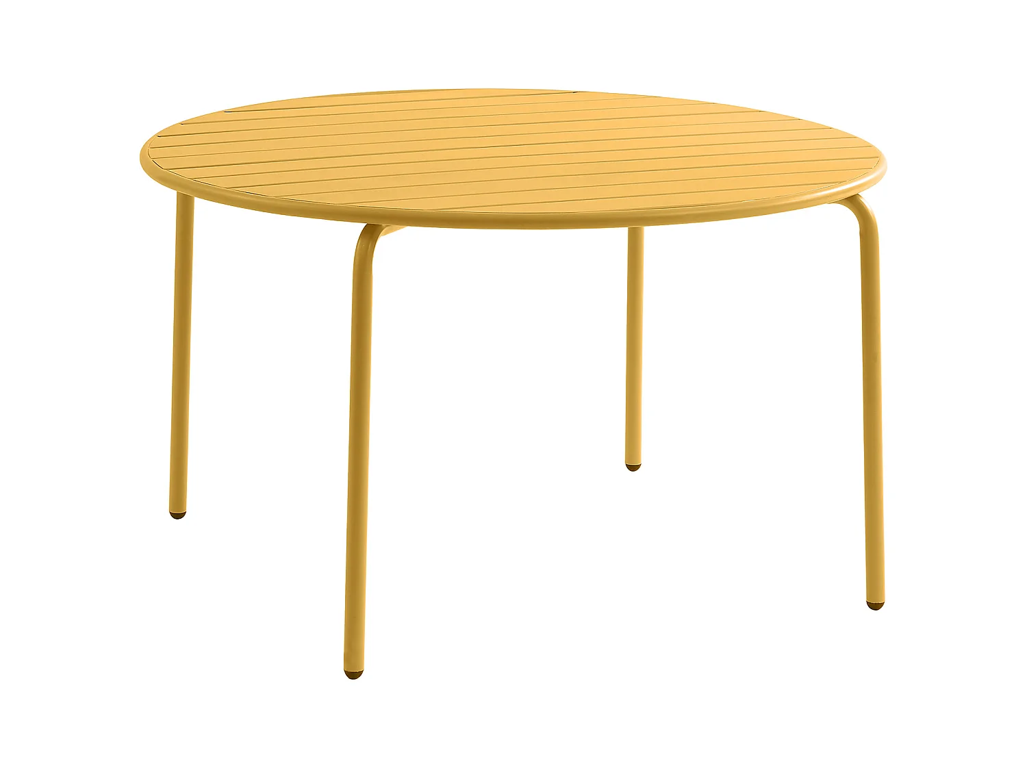 Gartentisch rund - D. 110 cm - Metall - Senfgelb - MIRMANDE von MYLIA
