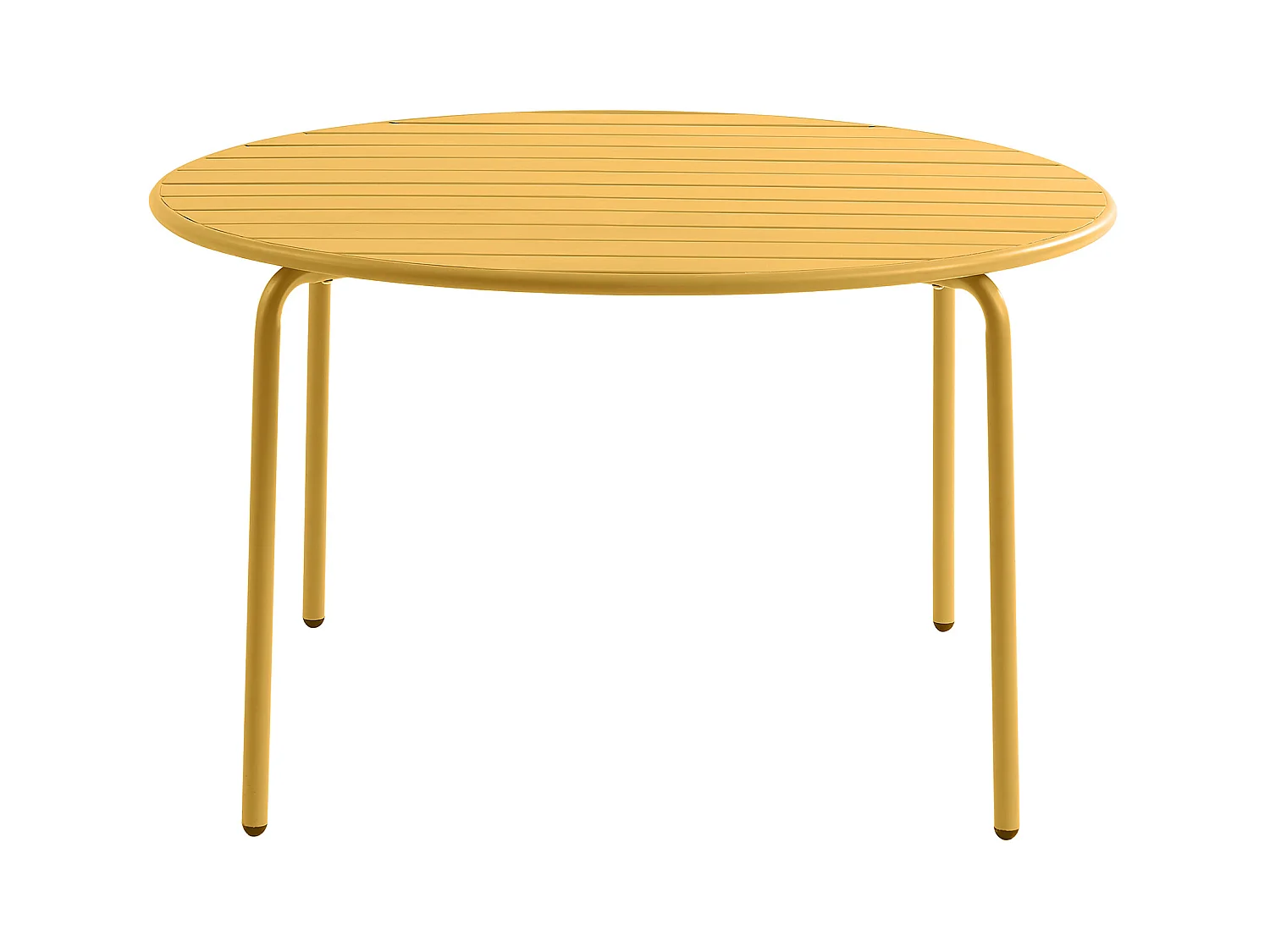 Rund hagemøbelbord D.110 cm i metall - Sennepsgul - MIRMANDE av MYLIA