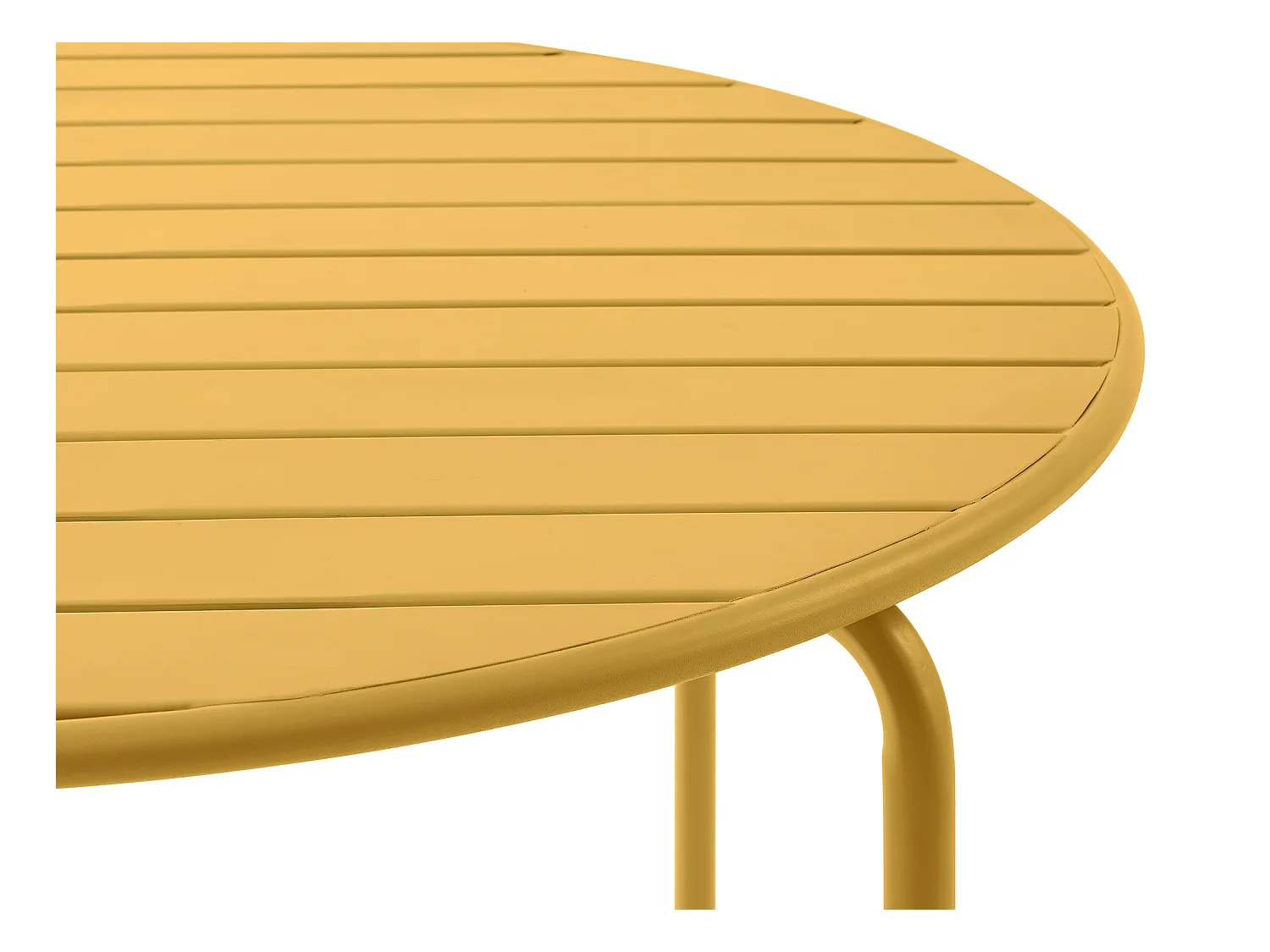 Rund hagemøbelbord D.110 cm i metall - Sennepsgul - MIRMANDE av MYLIA