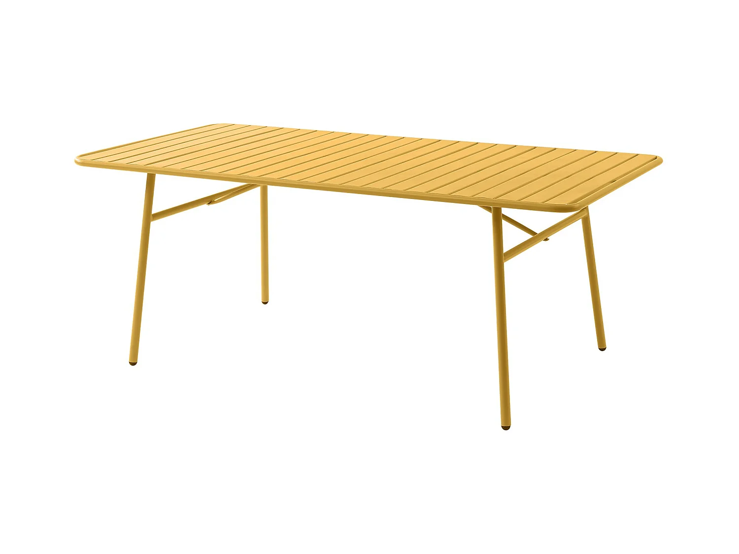 Table de jardin L.160 cm en métal - Jaune moutarde - MIRMANDE de MYLIA