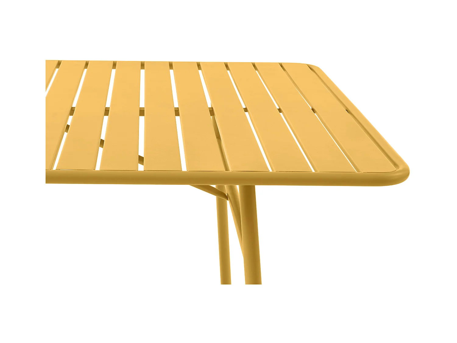 Hagebord L.160 cm i metall - Sennepsgul - MIRMANDE fra MYLIA