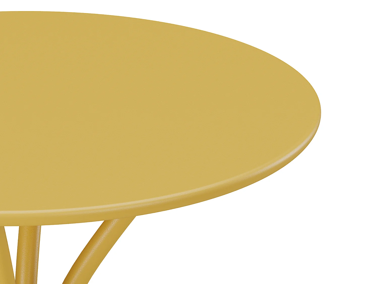 Table ronde de jardin D.60 cm en métal - Jaune moutarde - MIRMANDE de MYLIA