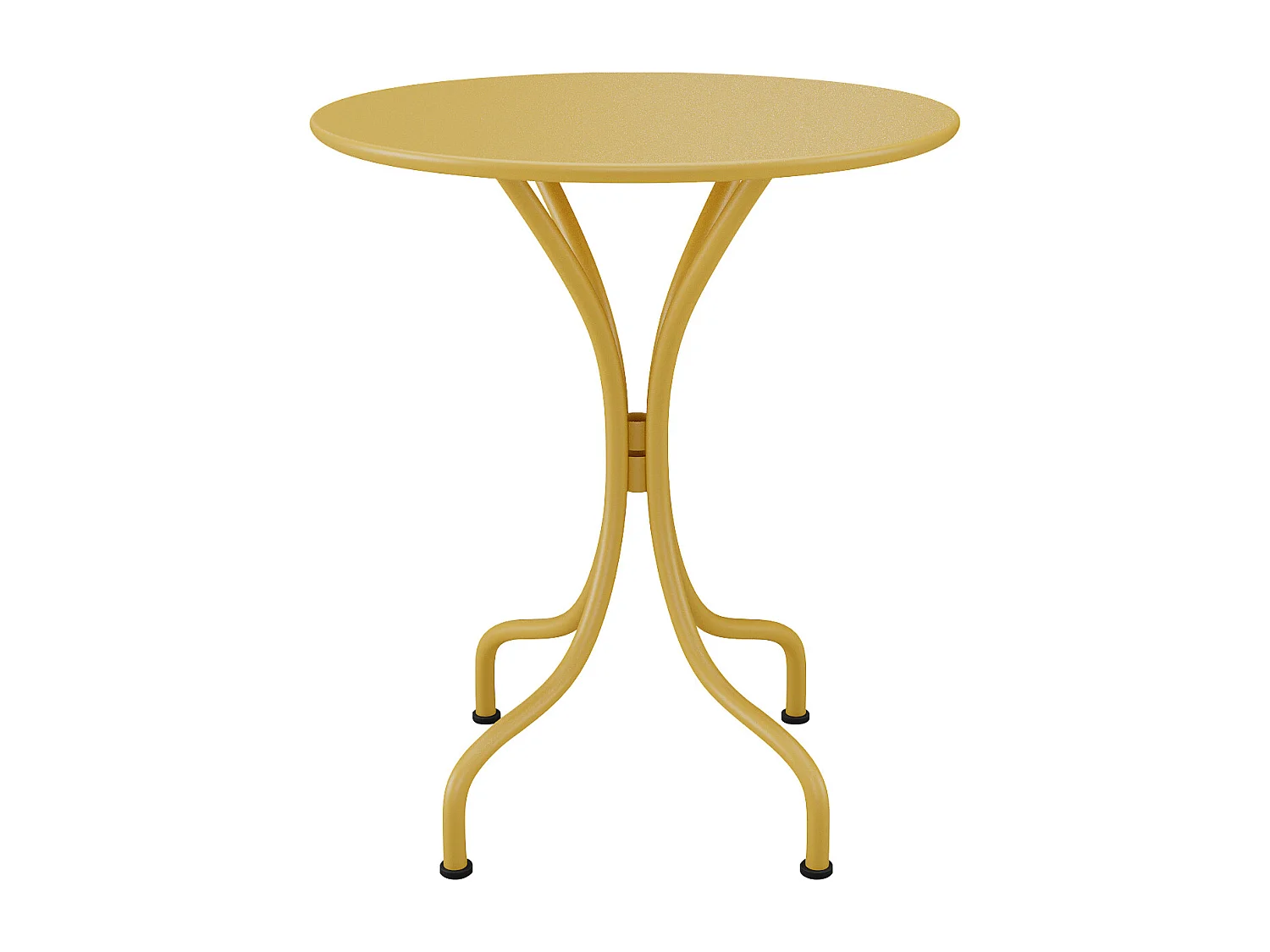 Table ronde de jardin D.60 cm en métal - Jaune moutarde - MIRMANDE de MYLIA