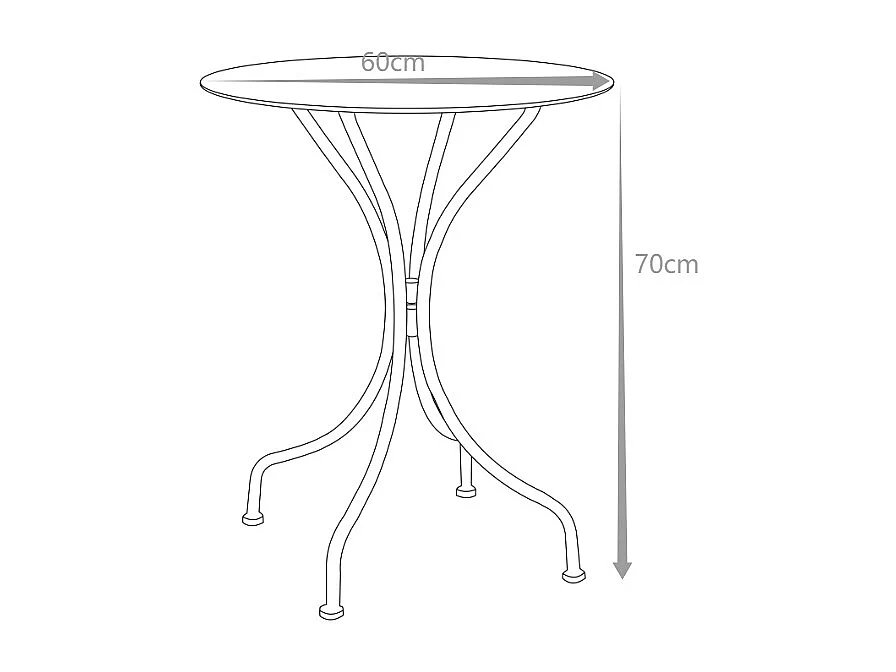 Table ronde de jardin D.60 cm en métal - Jaune moutarde - MIRMANDE de MYLIA