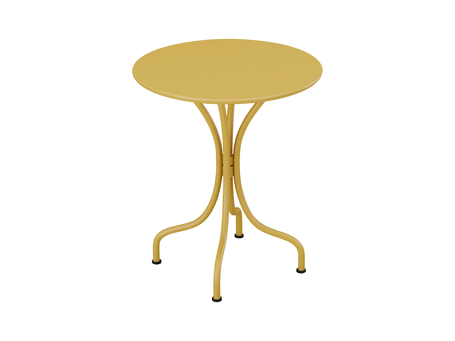 Ronde tuintafel D60 cm van metaal - Mosterdgeel - MIRMANDE van MYLIA