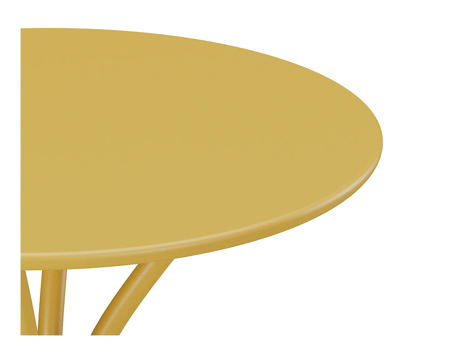 Rund hagebordsplate D.60 cm i metall - Sennepsgul - MIRMANDE fra MYLIA