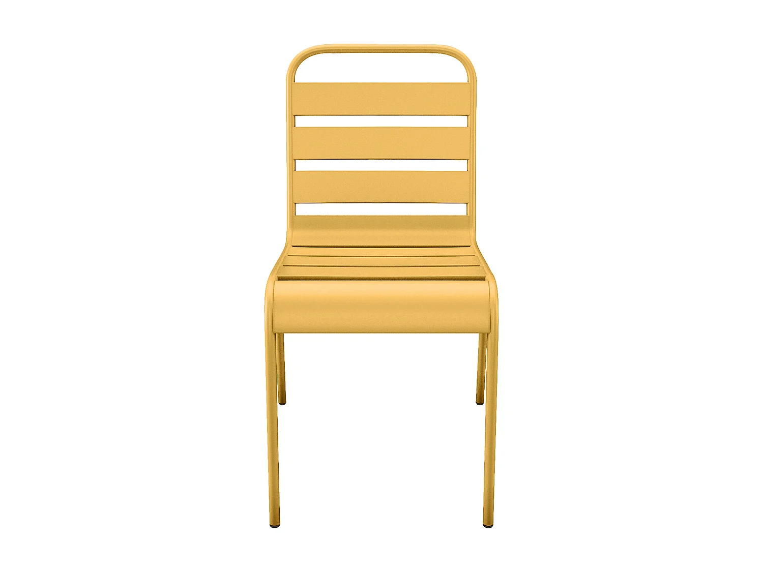 Set van 2 opstapelbare tuinstoelen van metaal - Mosterdgeel - MIRMANDE  van MYLIA