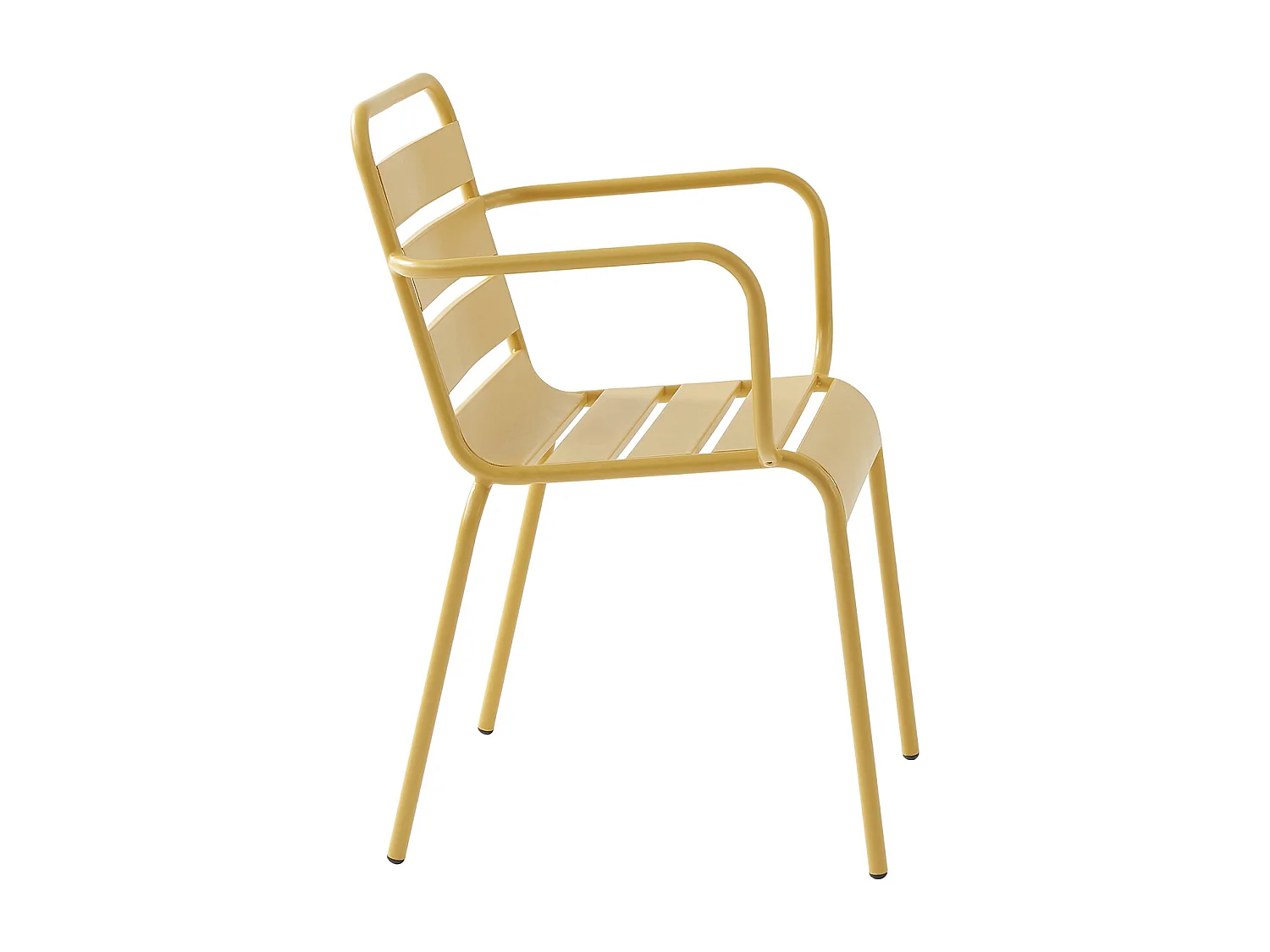 Set van 2 opstapelbare tuinfauteuils van metaal - Mosterdgeel - MIRMANDE  van MYLIA