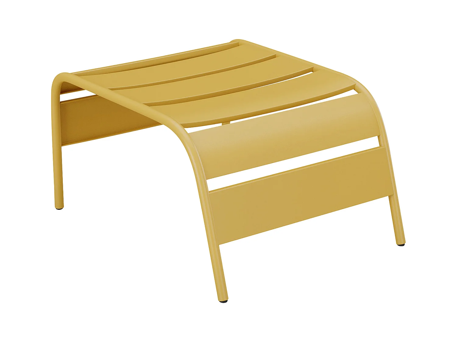 Stapelbar låg trädgårdsfåtölj + fotpall i metall - Senapsgul - MIRMANDE från MYLIA