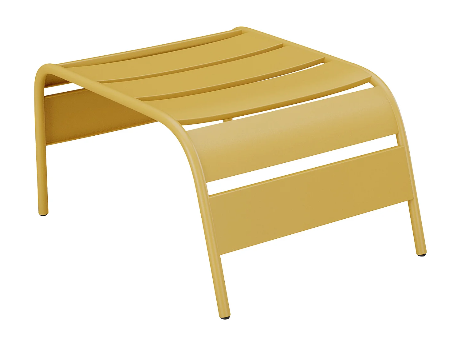 Silla baja de jardín apilable + reposapiés de metal - Amarillo mostaza - MIRMANDE de MYLIA