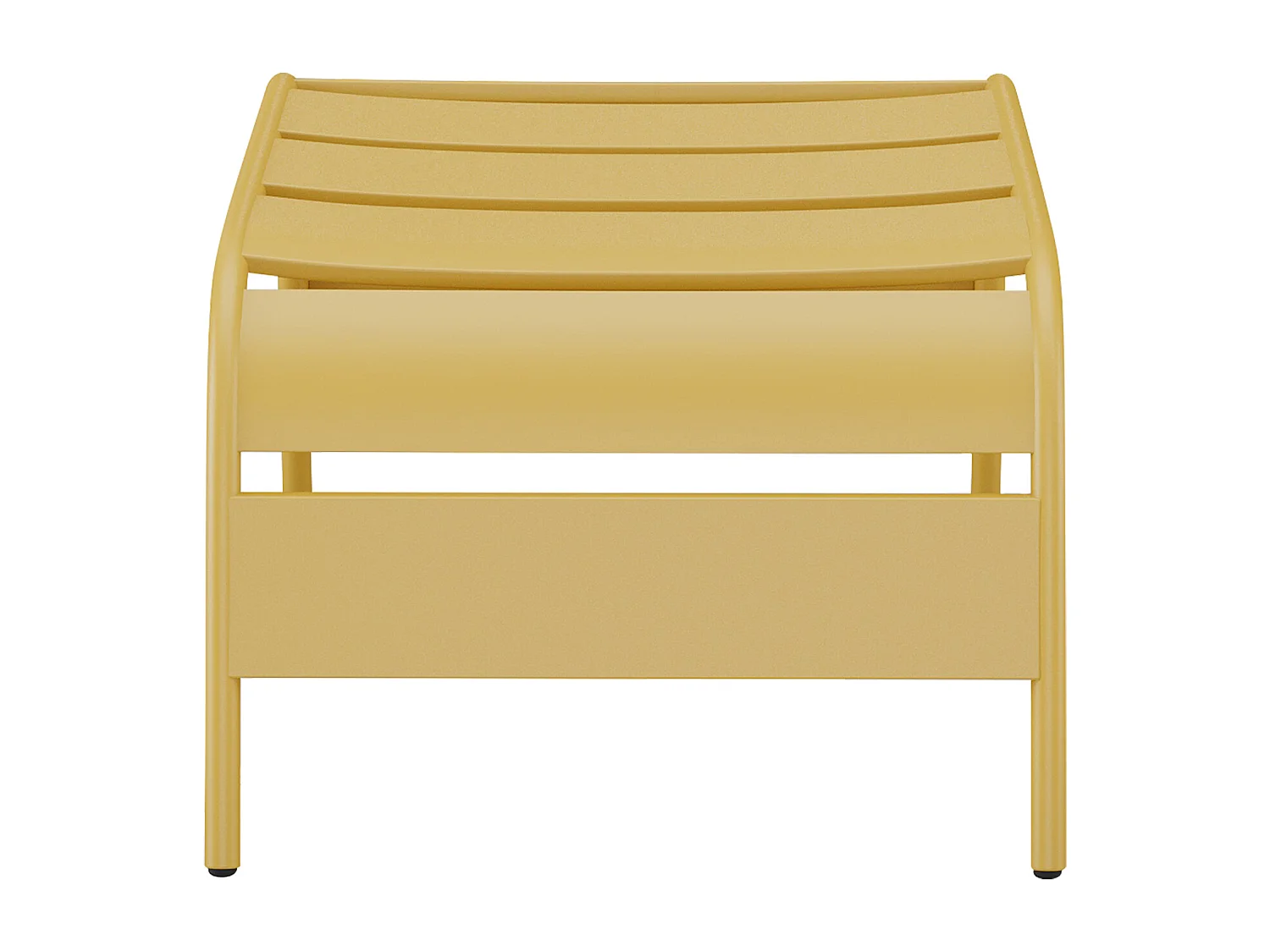 Silla baja de jardín apilable + reposapiés de metal - Amarillo mostaza - MIRMANDE de MYLIA