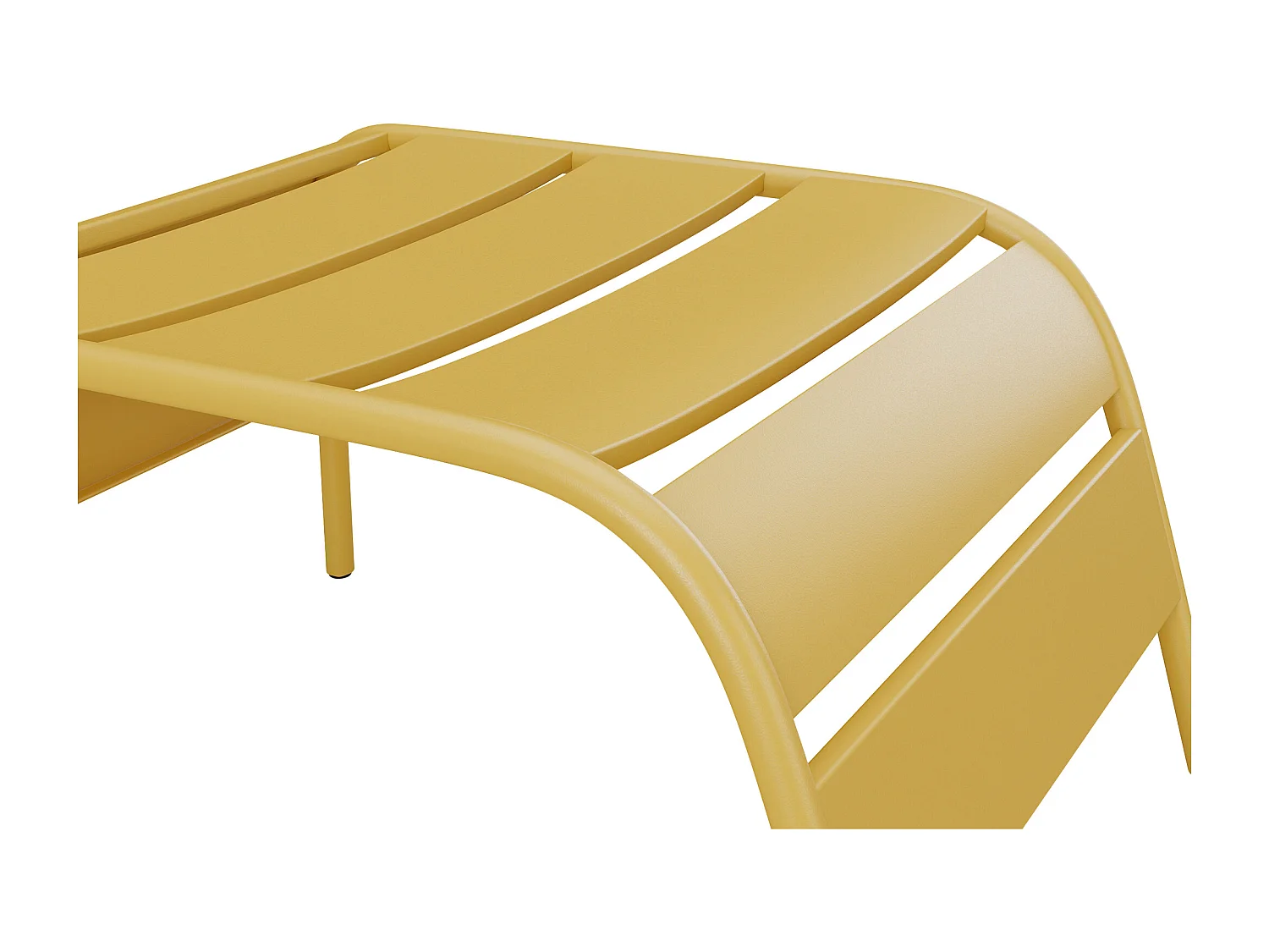 Silla baja de jardín apilable + reposapiés de metal - Amarillo mostaza - MIRMANDE de MYLIA