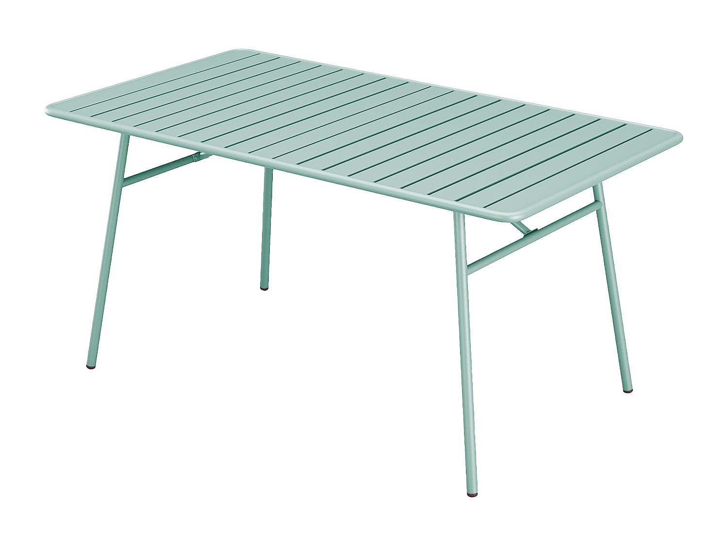 Vente-unique Gartentisch - L. 200 Cm - Metall - Mandelgrün - Mirmande Von Mylia