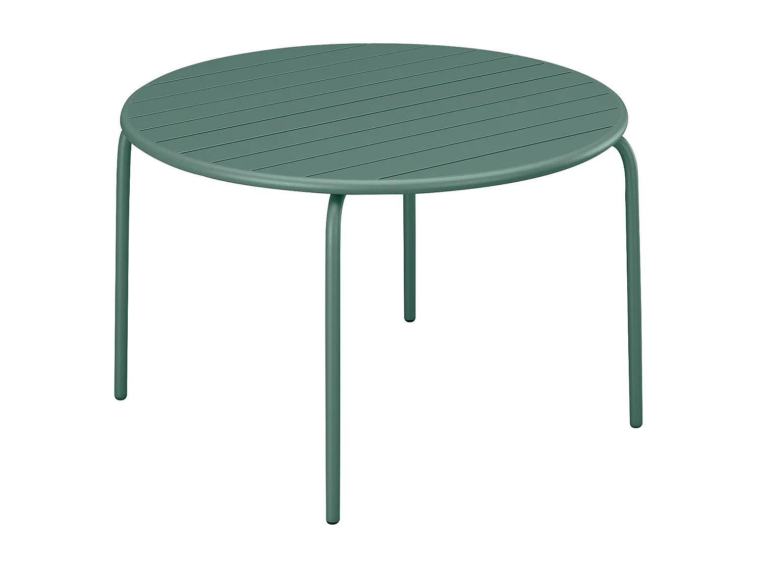 Mesa de jardim redonda D.130 cm metal verde amêndoa - MIRMANDE de MYLIA